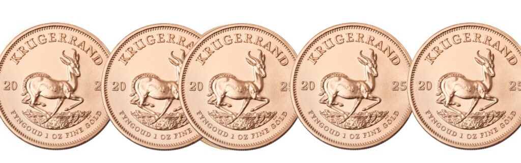 Mehrere Krügerrand-Goldmünzen als Symbol für den Verkauf von Anlagemünzen in Kassel. Die Aufnahme veranschaulicht die professionelle Bewertung und den Ankauf von Krügerrand-Goldmünzen zu aktuellen Goldpreisen.